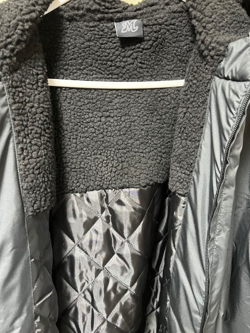 千葉ロッテマリーンズ ベンチコート 黒　フード付き 中綿 ロング Fサイズ