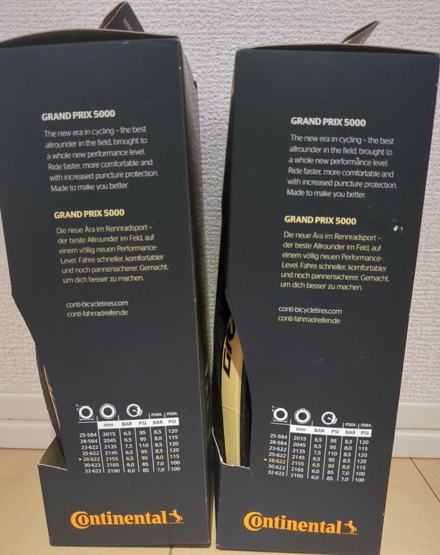 コンチネンタル GP5000 28C Black/Cream 2本セット 未使用