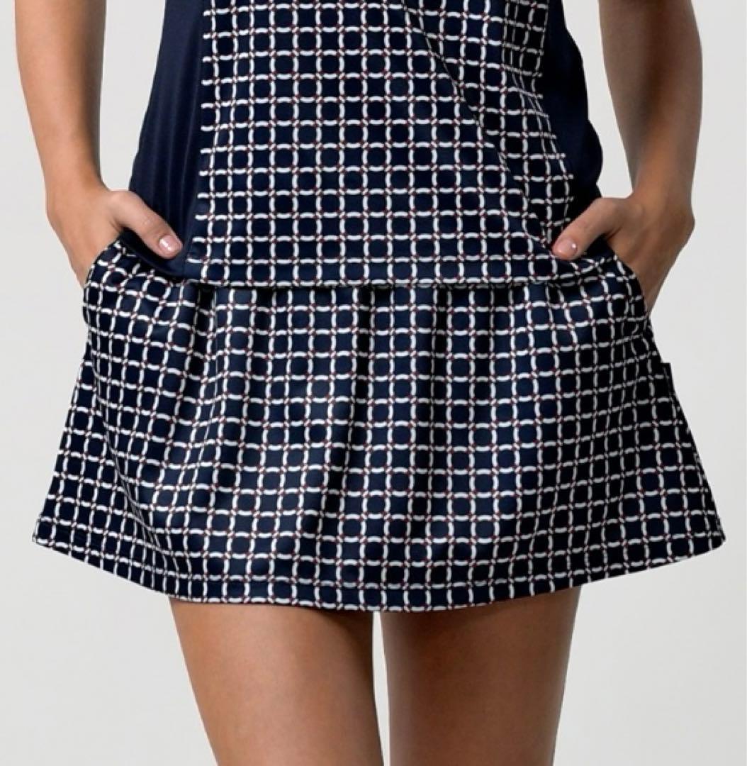 No.826 Prince サークル柄のエレガントスコート☆NAVY☆LL☆