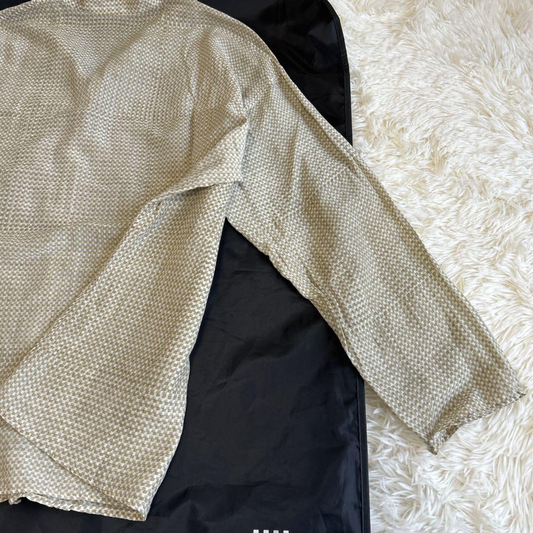 美品✨ババグーリ シルク×コットン ロングスリーブシャツ 総柄 洗える 近年