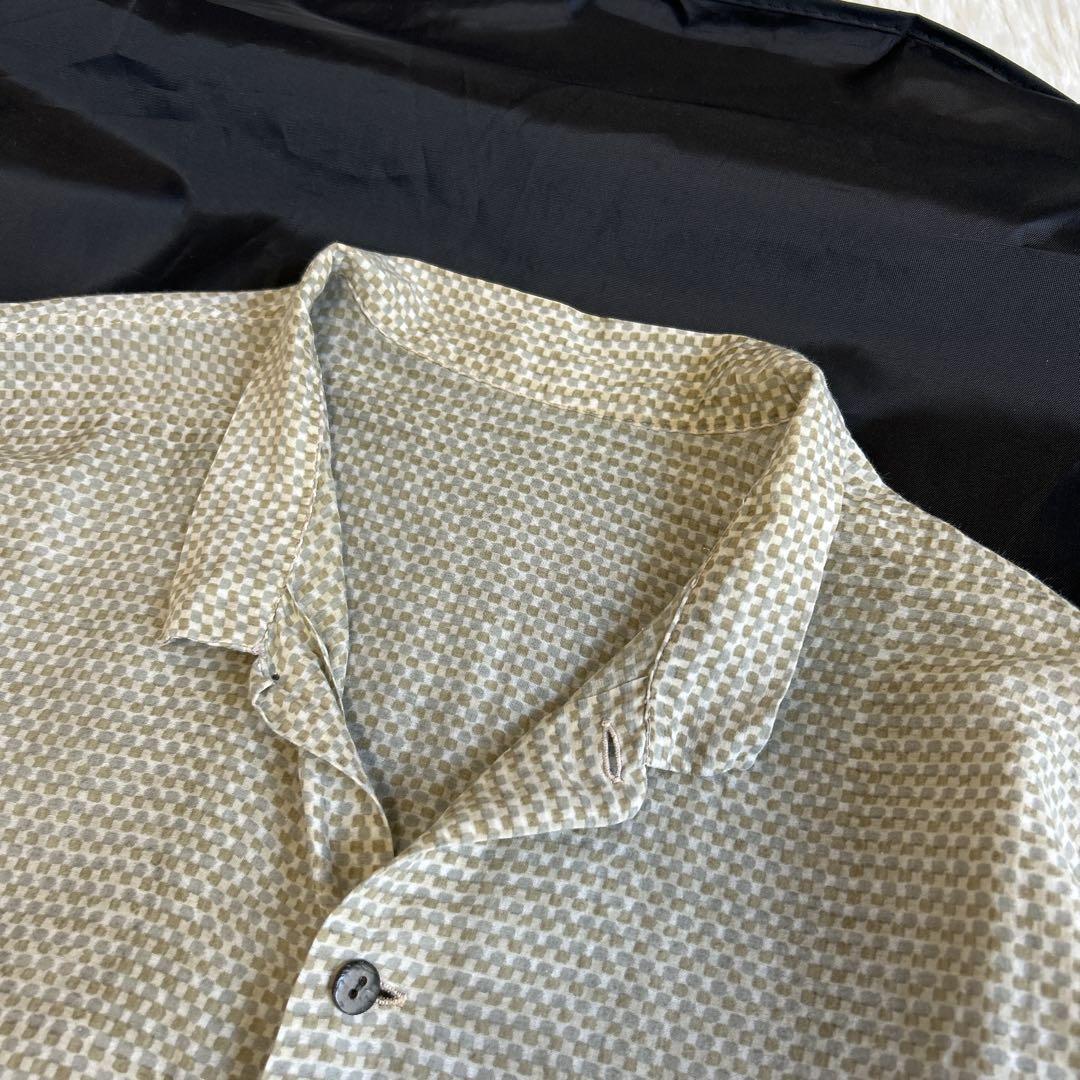 美品✨ババグーリ シルク×コットン ロングスリーブシャツ 総柄 洗える 近年