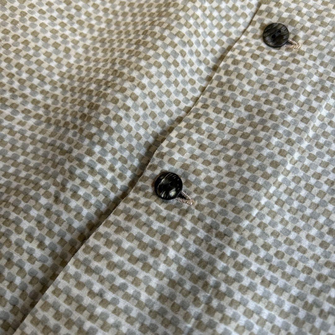 美品✨ババグーリ シルク×コットン ロングスリーブシャツ 総柄 洗える 近年