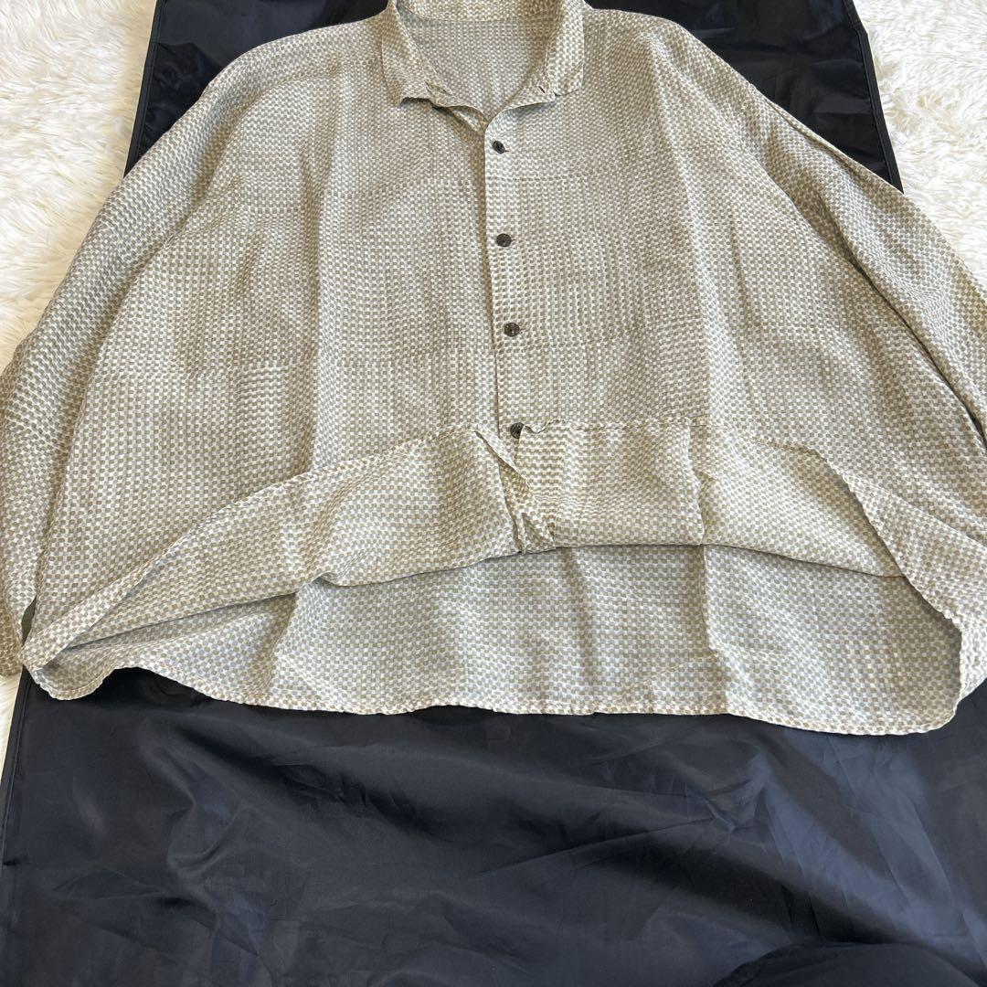 美品✨ババグーリ シルク×コットン ロングスリーブシャツ 総柄 洗える 近年