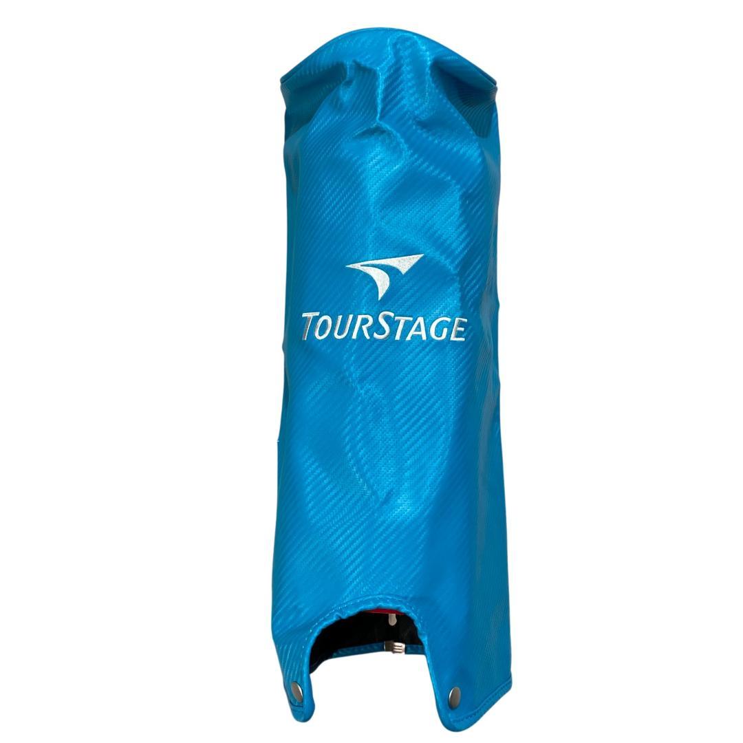 ツアーステージ×ブリヂストンゴルフ フード付き キャディバッグ ブルー ゴルフ