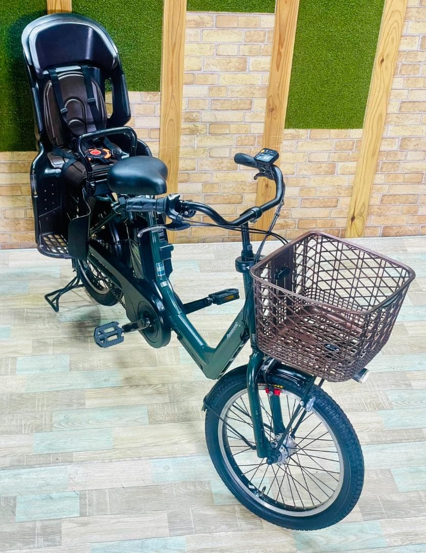 グリーン系 王様 ギュットアニーズ子供乗せ電動アシスト自転車 H3398