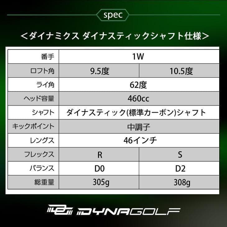 ☆新品 適合最強反発力 ダイナミクスドライバー 標準シャフト 9.5 10.5