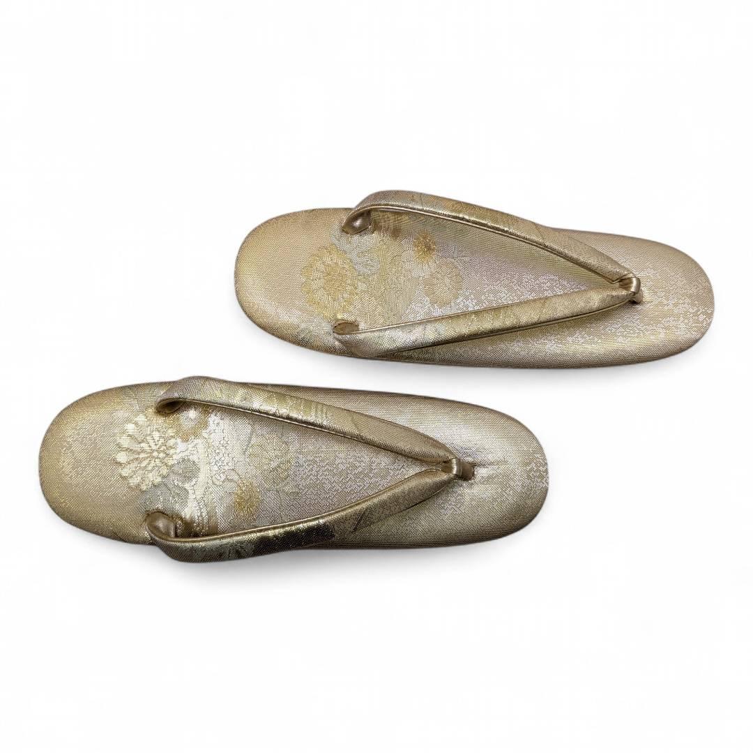 【美品】和装小物 草履 バッグ セット ゴールド