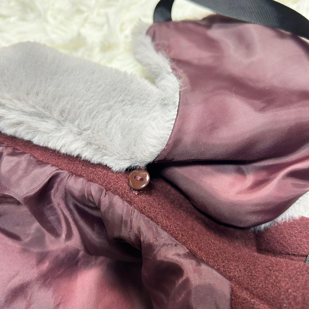 【美品】アクシーズファム クラシックケープコート ポンチョ ワインレッド M