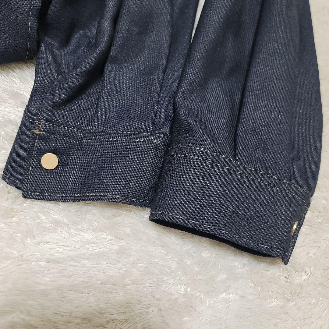 極美品✨25年モデル✨自由区 デニムライクツイル ワンピース ベルト 洗える