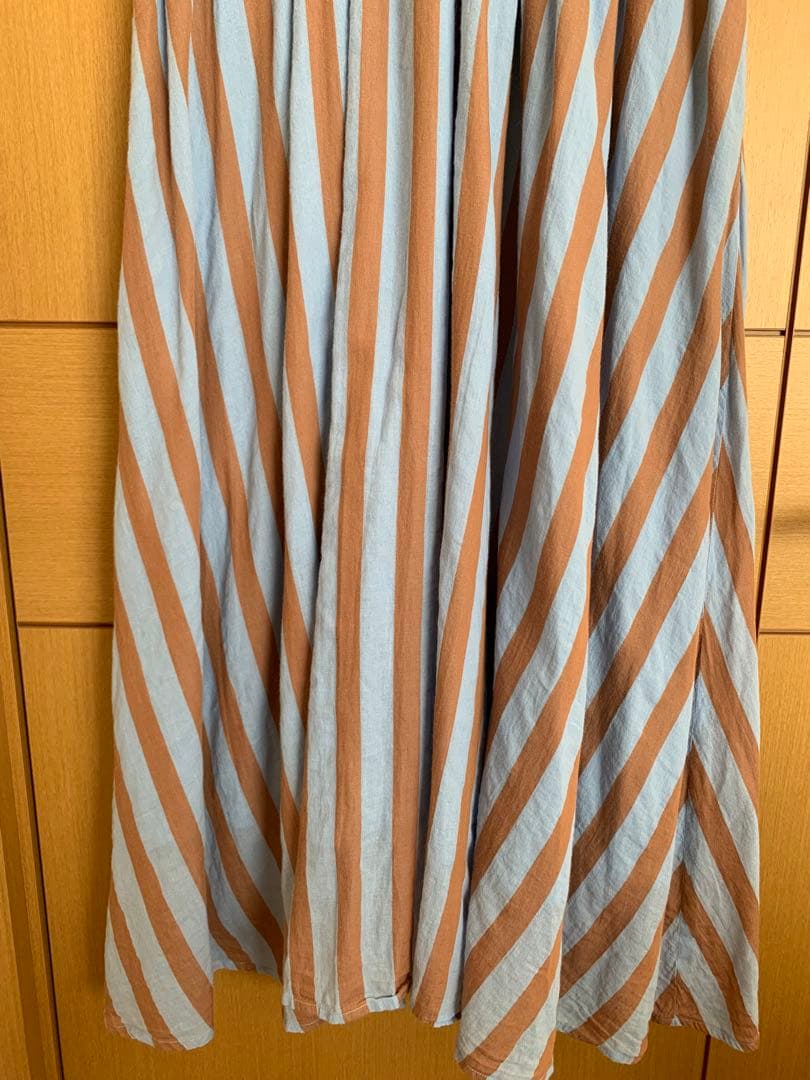 ヌキテパ コットンボイルストライプワンピース S 完売カラー