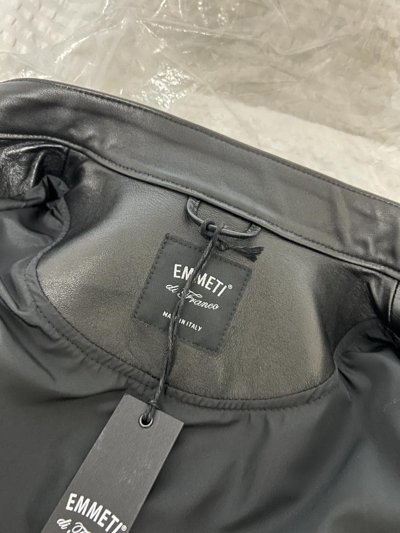 【美品】エンメティ　ジョセフ　46 レザー　ライダースジャケット　黒