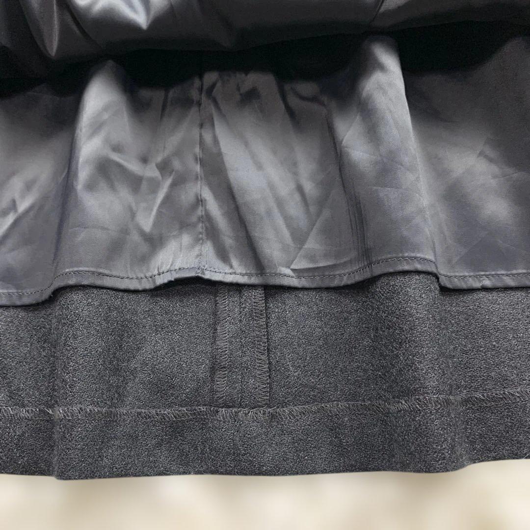 【かえで♡様】23区　ウール100% ダークグレー Aライン　ロングワンピース