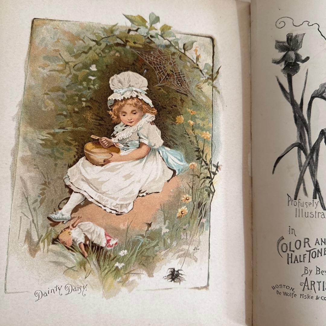 1890年アンティーク美しい挿絵の絵本アーネストニースター洋書ジャンクジャーナル