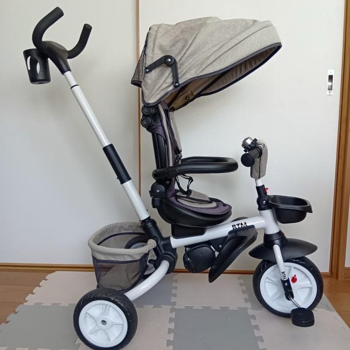BTM 折りたたみ三輪車 前カゴ・カップホルダー付　enon03