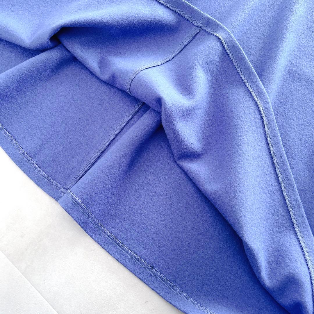 希少✨人気アナイ　スムースジャージーケーブルワンピース　ブルーボリュームスリーブ