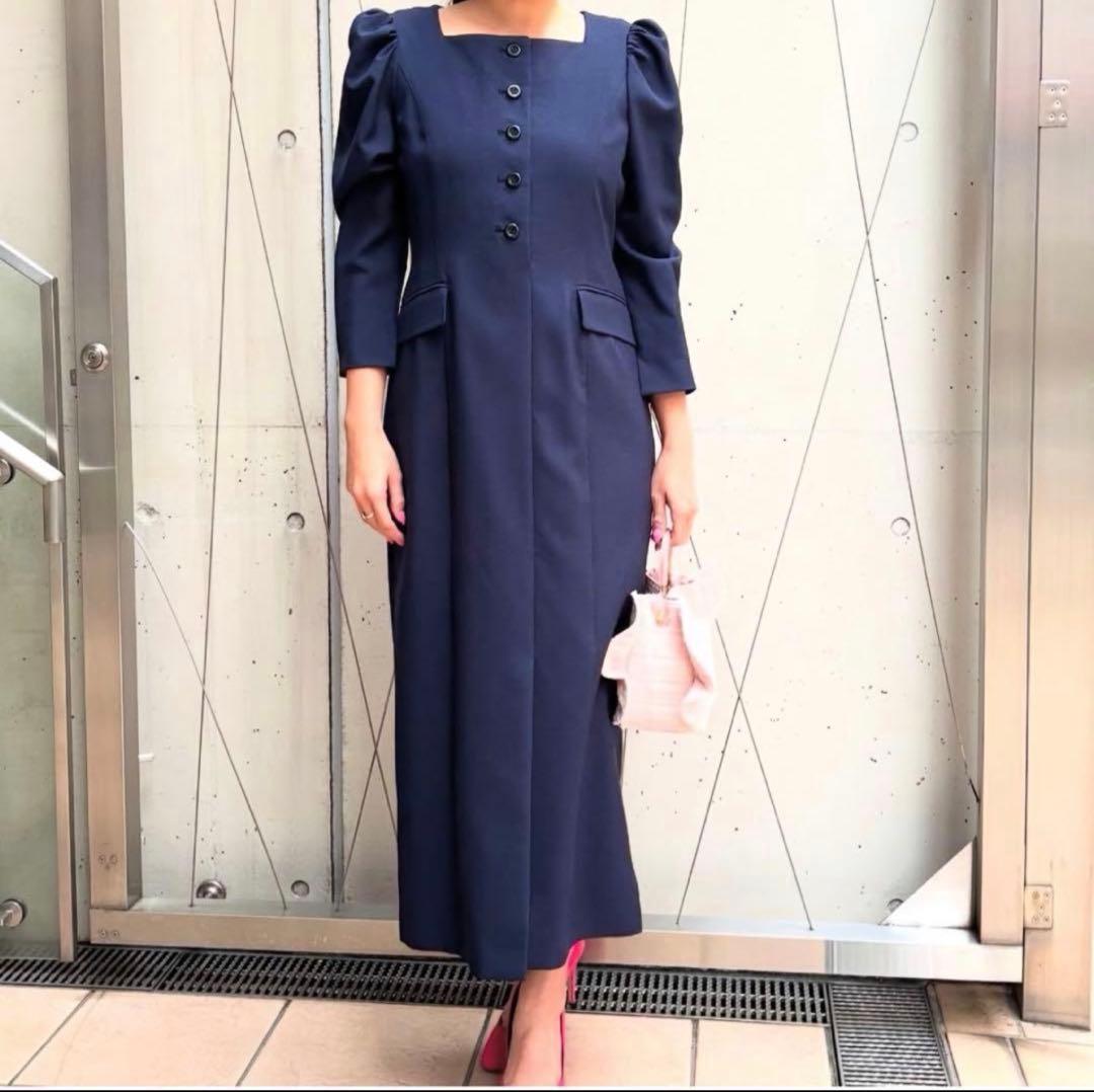 新品25ssセルフォード　スクエアネックタイトワンピース　38