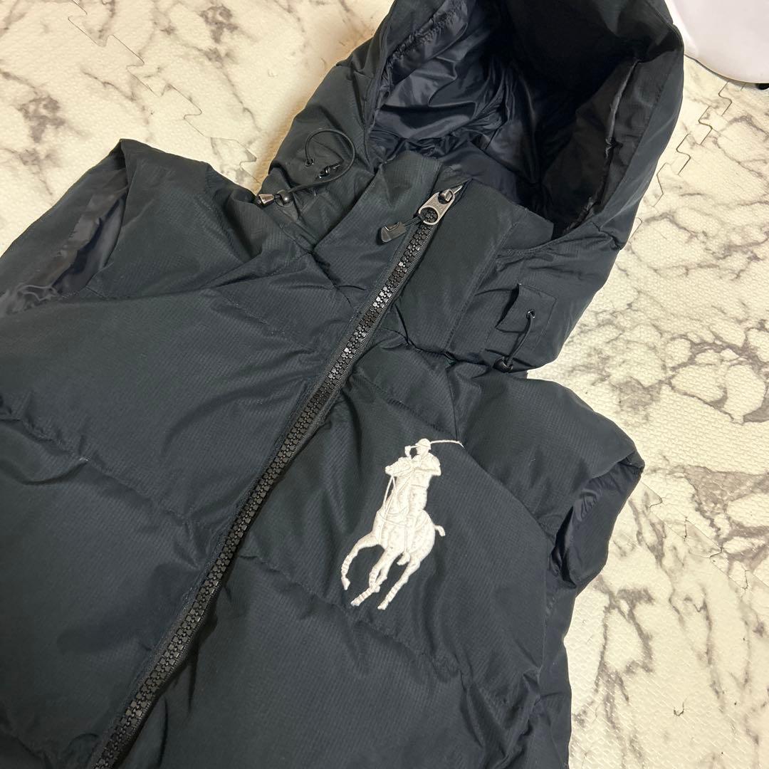 ポロラルフローレン ダウンベスト ビッグポニー刺繍 ブラック　Sサイズ
