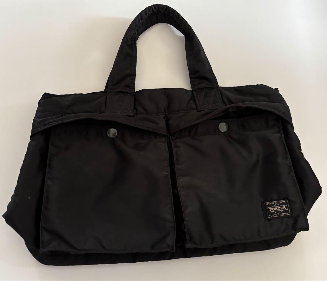 【美品】ポーター　タンカー　トートバッグ　ハンドバッグ　男女兼用　A4収納可