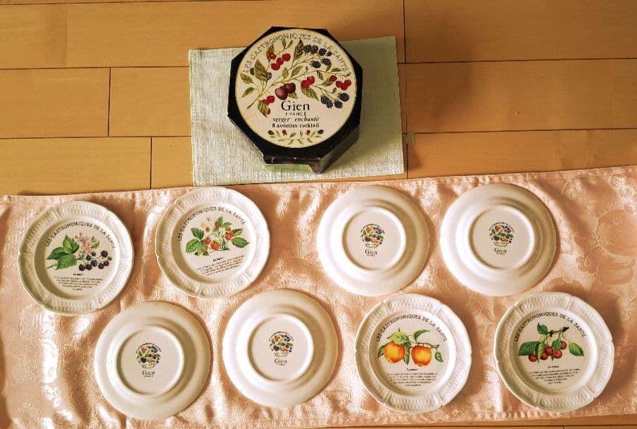 フランスGien社プレート8枚セット