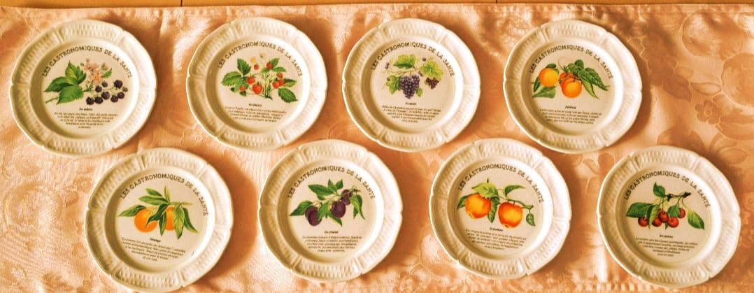 フランスGien社プレート8枚セット