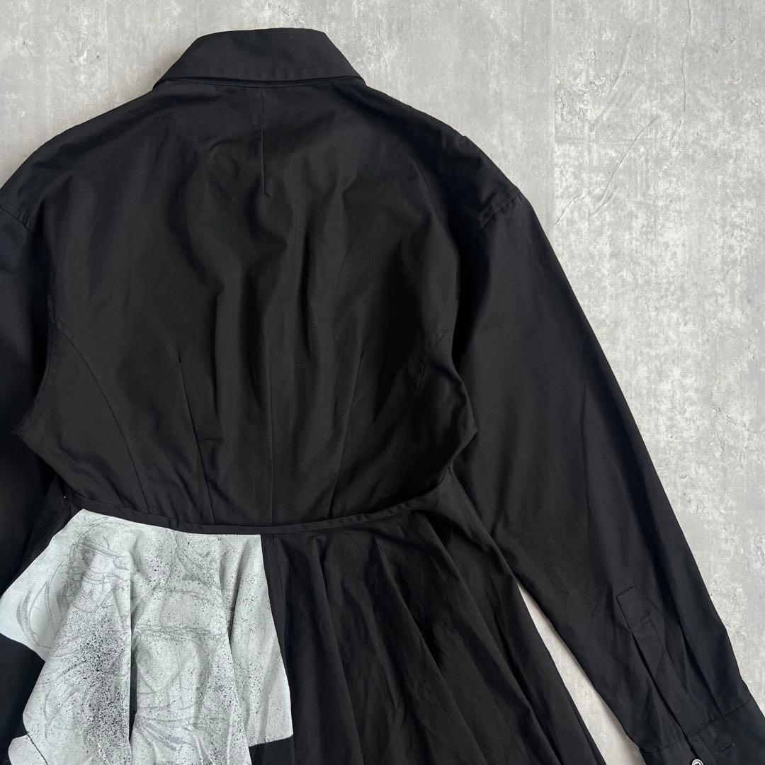 レギュレーション ヨウジヤマモト　フレアライン　フォトグラフィック　ロングシャツ