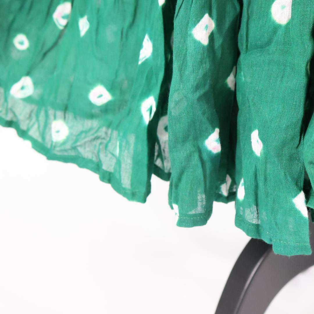 【ベリーダンス用衣装】グリーン ボリューム ジプシースカート フレア フリル 緑