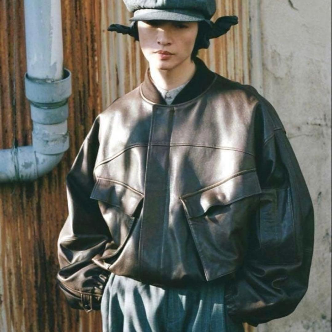 ジャケット・アウター AURALEE LAMB LEATHER FLIGHT BLOUSON 5