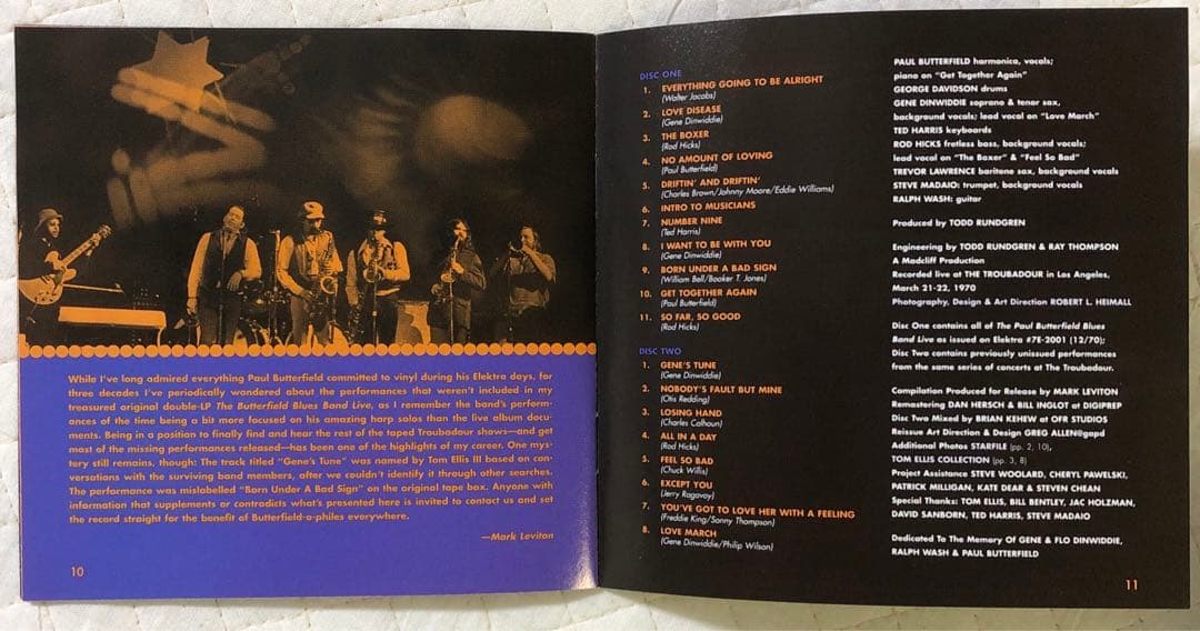 2CD！The Paul Butterfield Blues Band LIVE