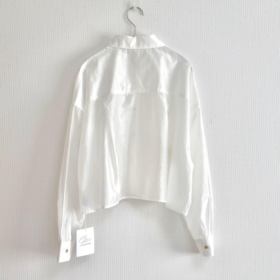 新品未使用　La boutique BonBonシアークロップドシャツ　ゆったり