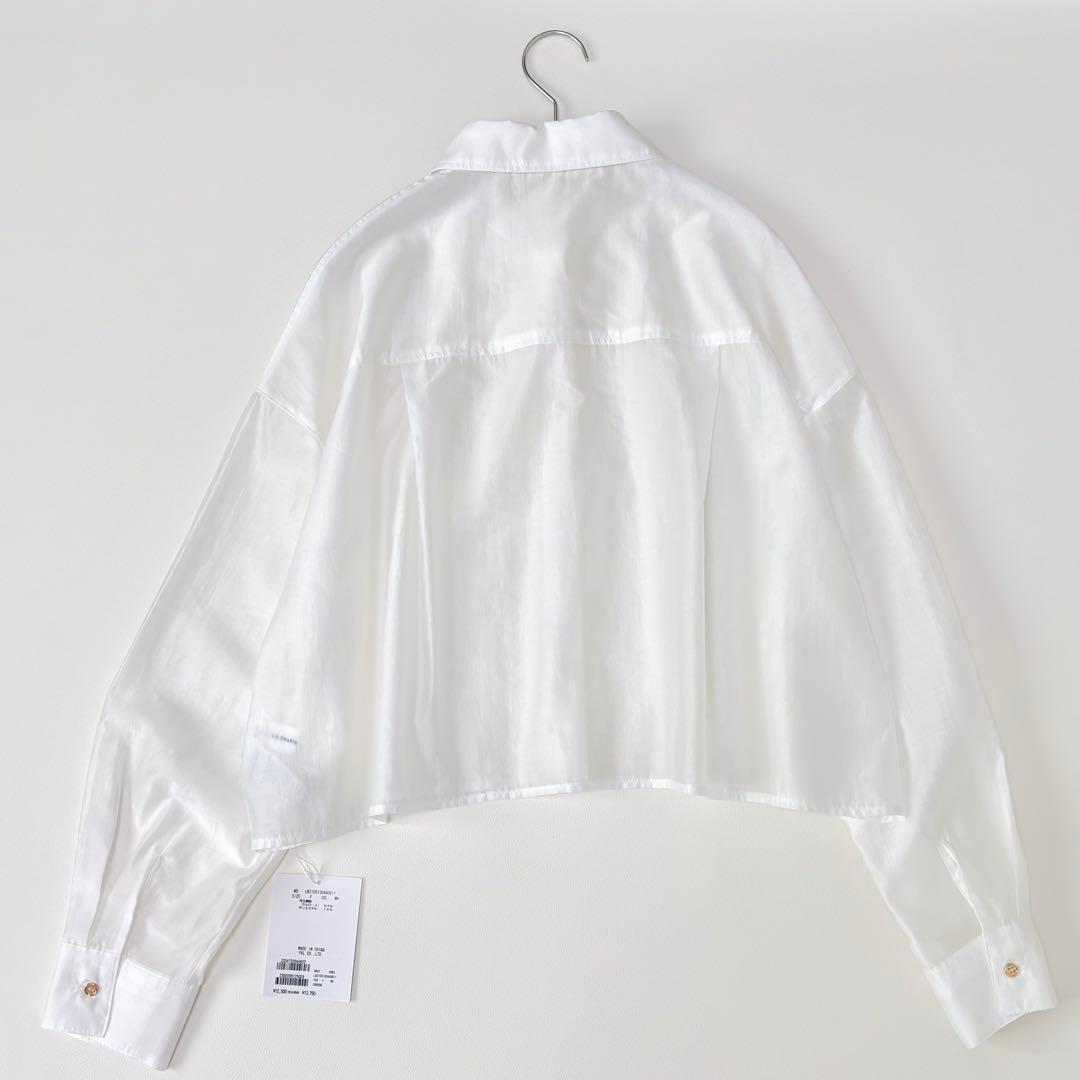 新品未使用　La boutique BonBonシアークロップドシャツ　ゆったり