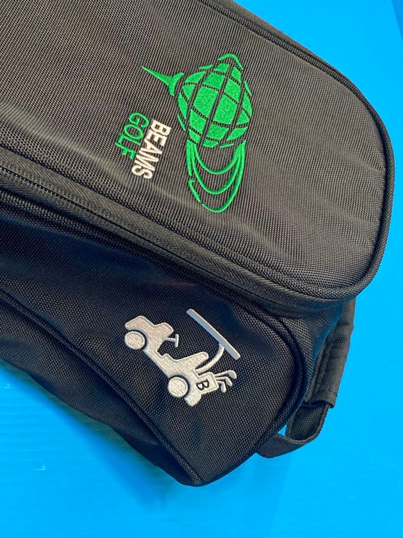 【超美品≒新品】BEAMS GOLF／ビームスゴルフ　シューズケース 色：黒×緑