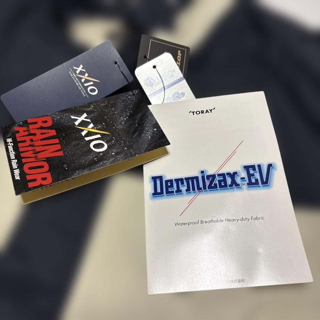 タグ付き未使用　XXIO ゴルフ用レインウェア　ベージュX黒　サイズXL