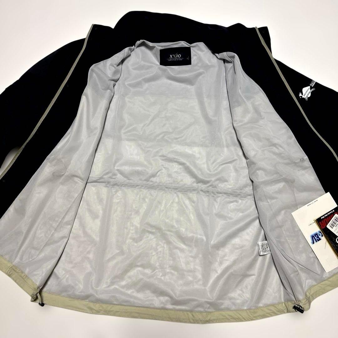 タグ付き未使用　XXIO ゴルフ用レインウェア　ベージュX黒　サイズXL
