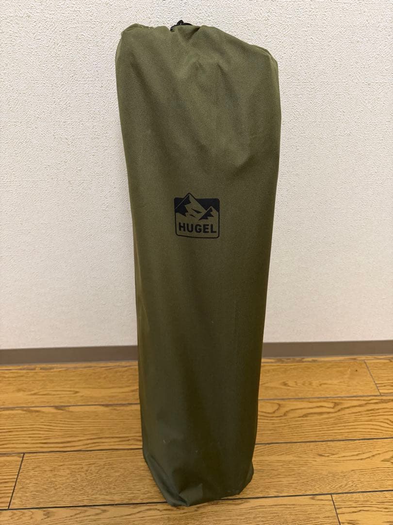 HUGEL アウトドア アルミ ロールトップ テーブル L ウッドグレイン