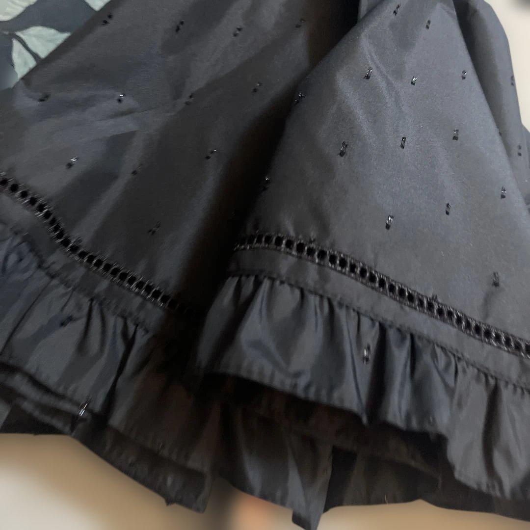 JILL STUART キラキラ フリル付き黒日傘