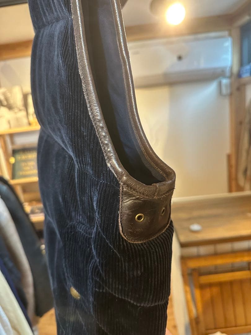 ラルフローレン　ダウンベスト　コーズ　レザー　ralph laurent L