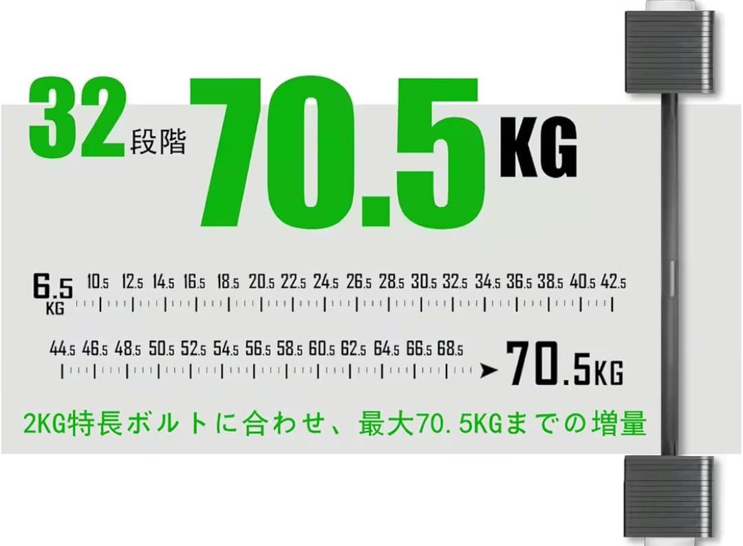 Eisenlink 四角ダンベル（通常版）専用 バーベルセット ベンチプレス