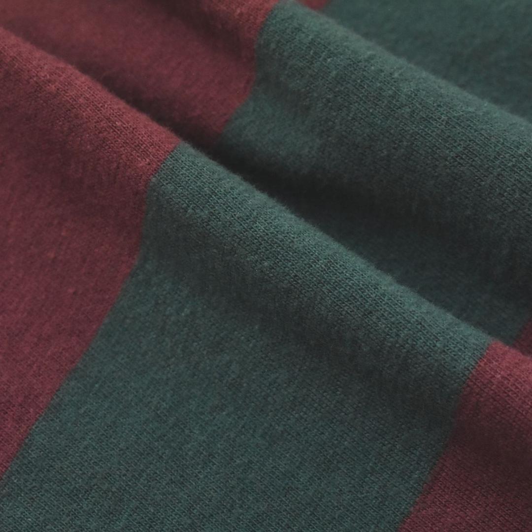 【ネイティブ】 刺繍ロゴ カンタベリー 半袖 ラガーシャツ M ボーダー柄