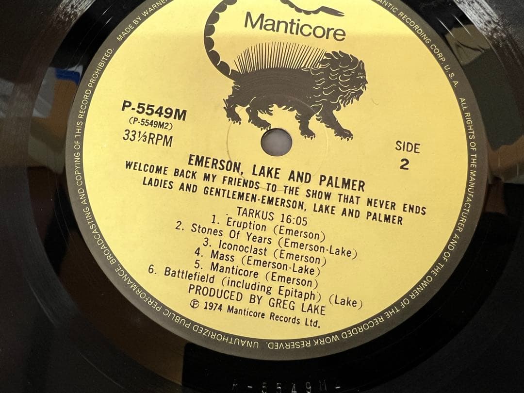 ELP 1974年 日本盤 3LP 洋楽レコード　ライブP-5549-51M