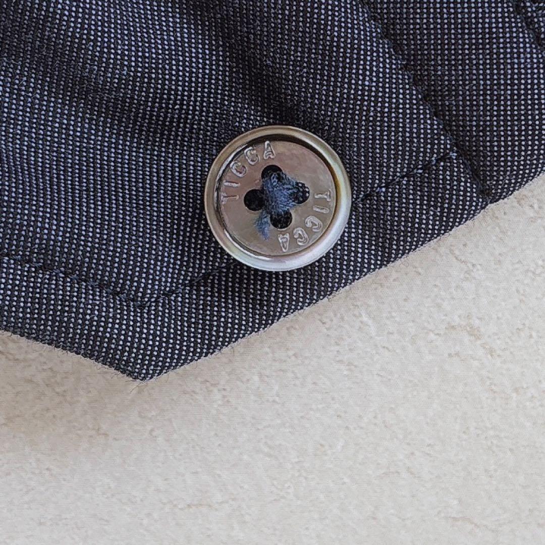 美品 ティッカ スクエアビッグロングシャツ ロングワンピース ネイビー ゆったり