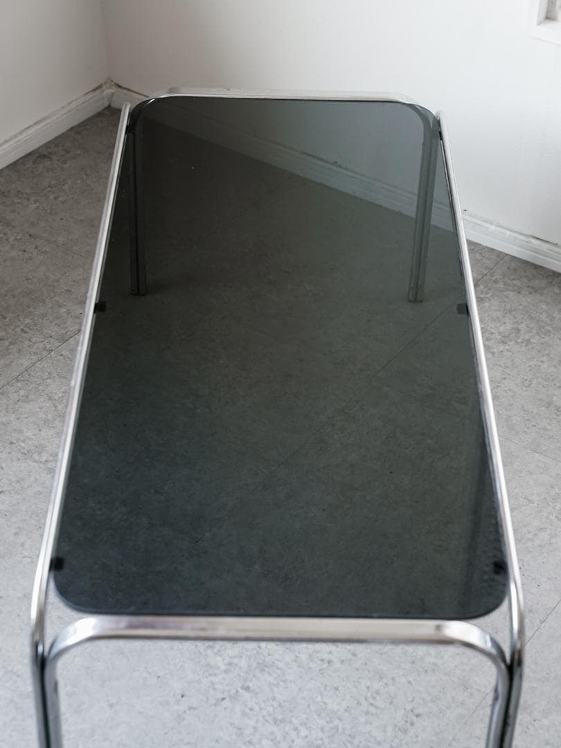 70's ヴィンテージ スモーク アイアン×ガラステーブル ミッドセンチュリー