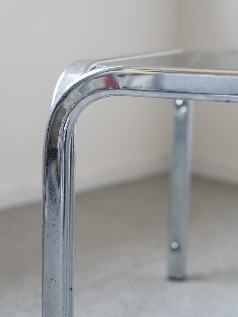 70's ヴィンテージ スモーク アイアン×ガラステーブル ミッドセンチュリー