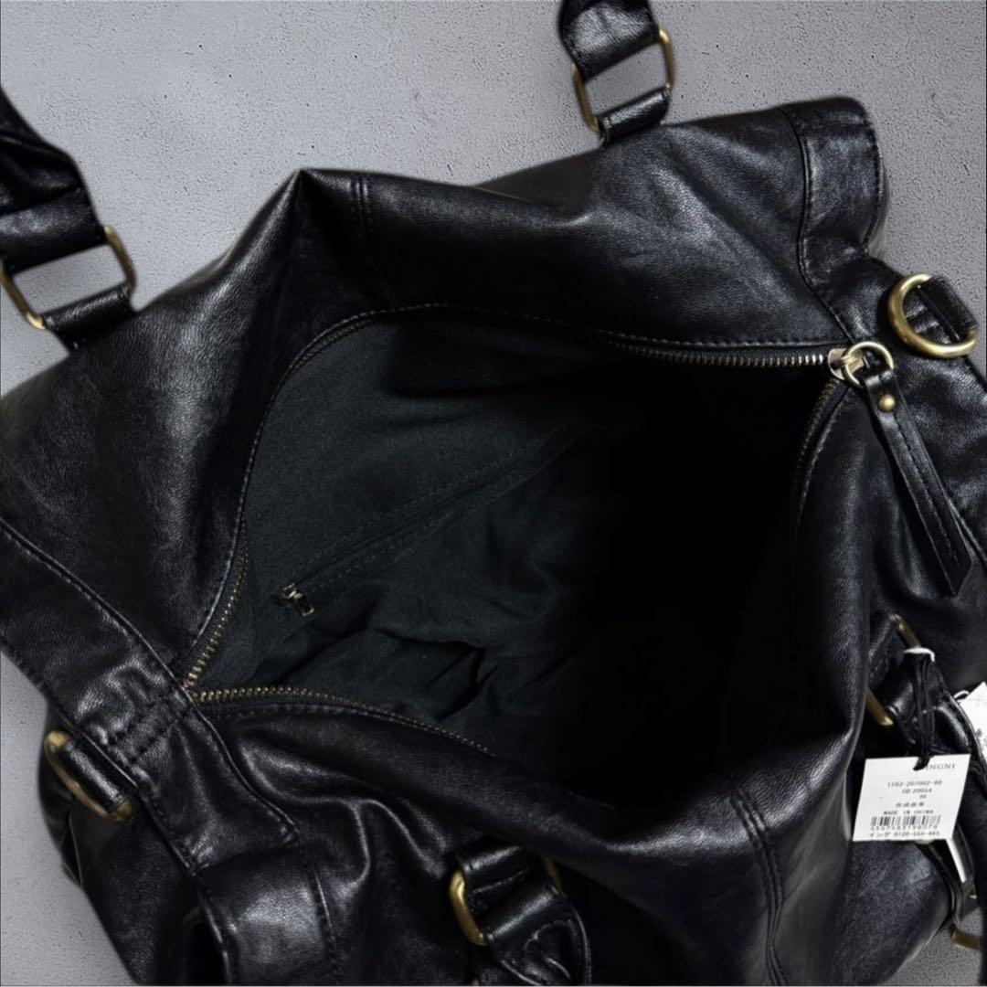 バッグ y2k archive 2way leather Bostonbag black