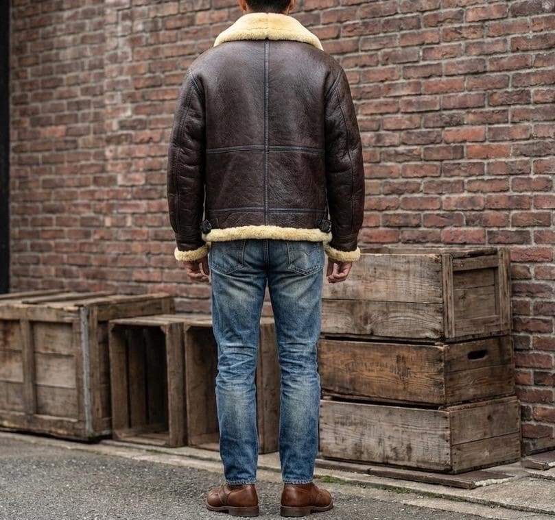 ⛵【極暖】B-3 フライトジャケット ムートン M 羊革 本革 ミリタリー 茶