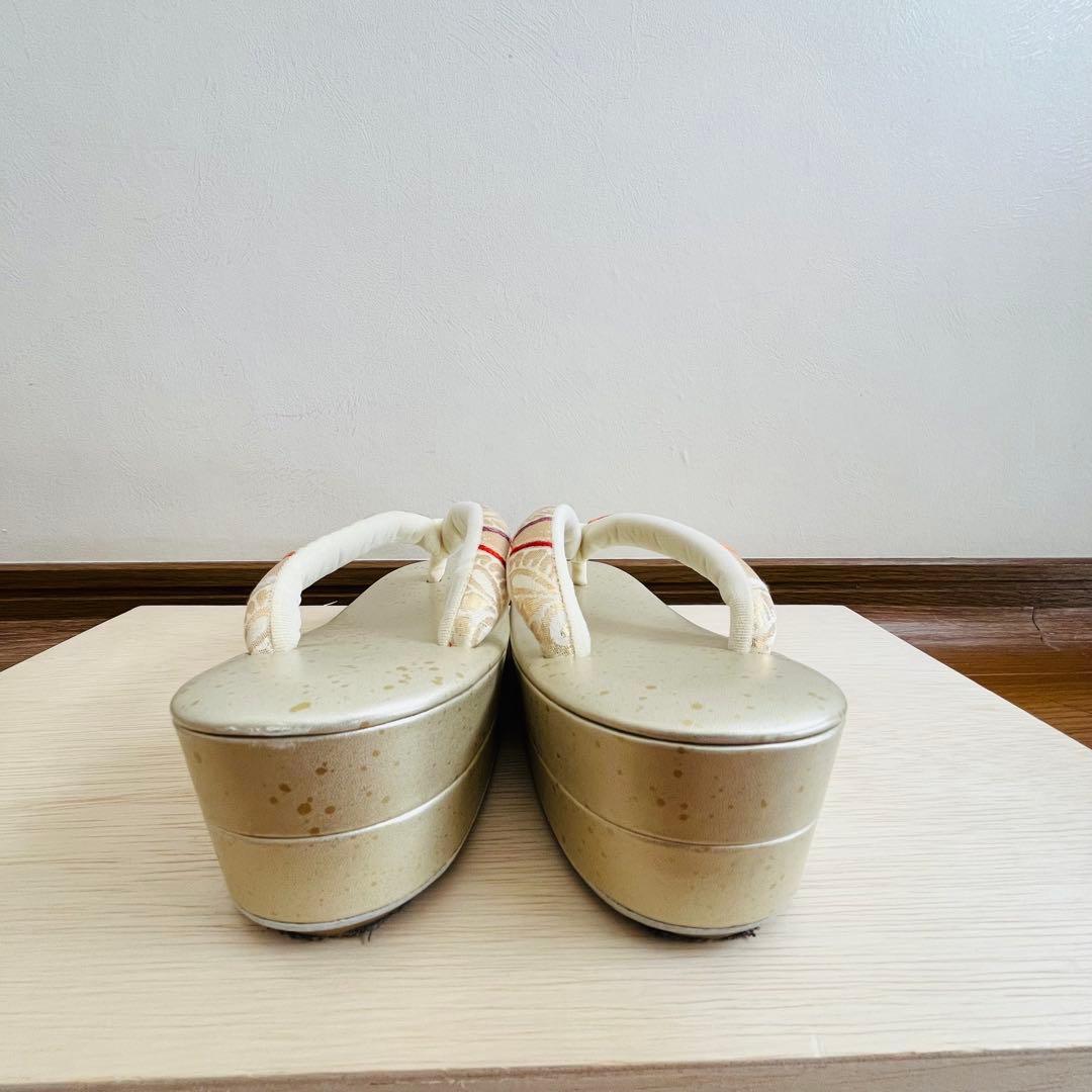 【美品】振袖用バッグ　草履　成人式　振袖　西陣織　正絹　Ｌサイズ