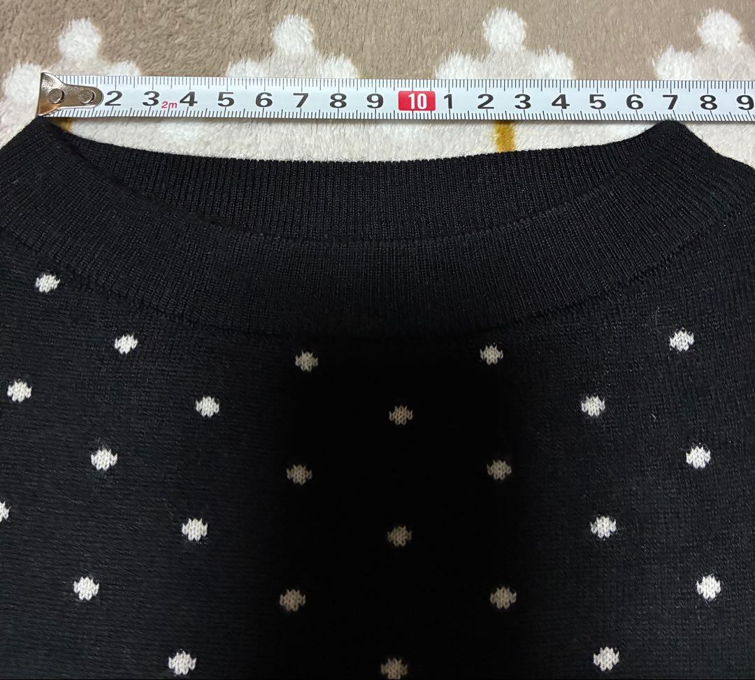 BEAMS GOLF ビームスゴルフ 毛100% ウールニットドット柄ブラック