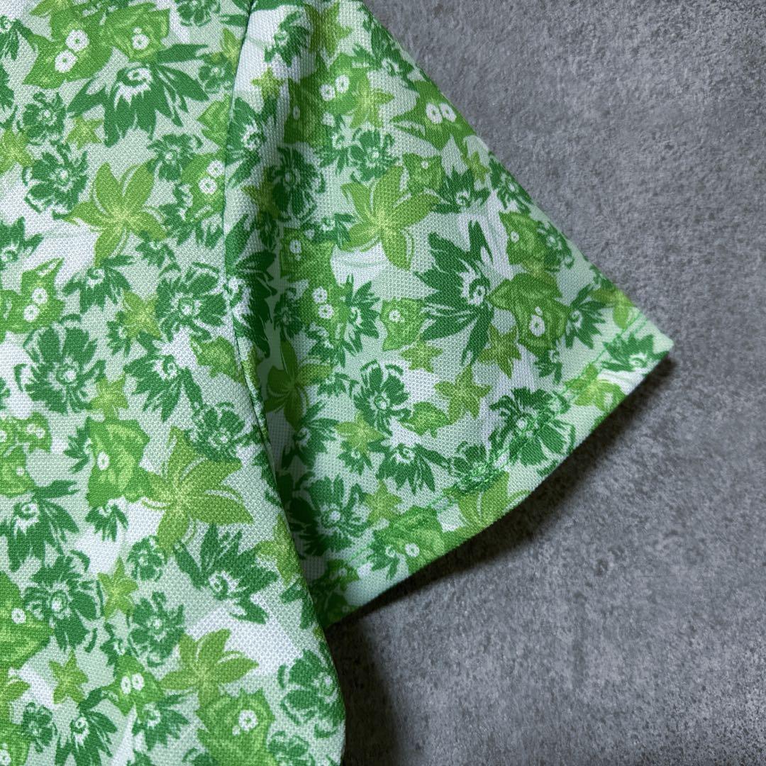 23区GOLF ニジュウサンクゴルフ 総柄 半袖 ポロシャツ グリーン S