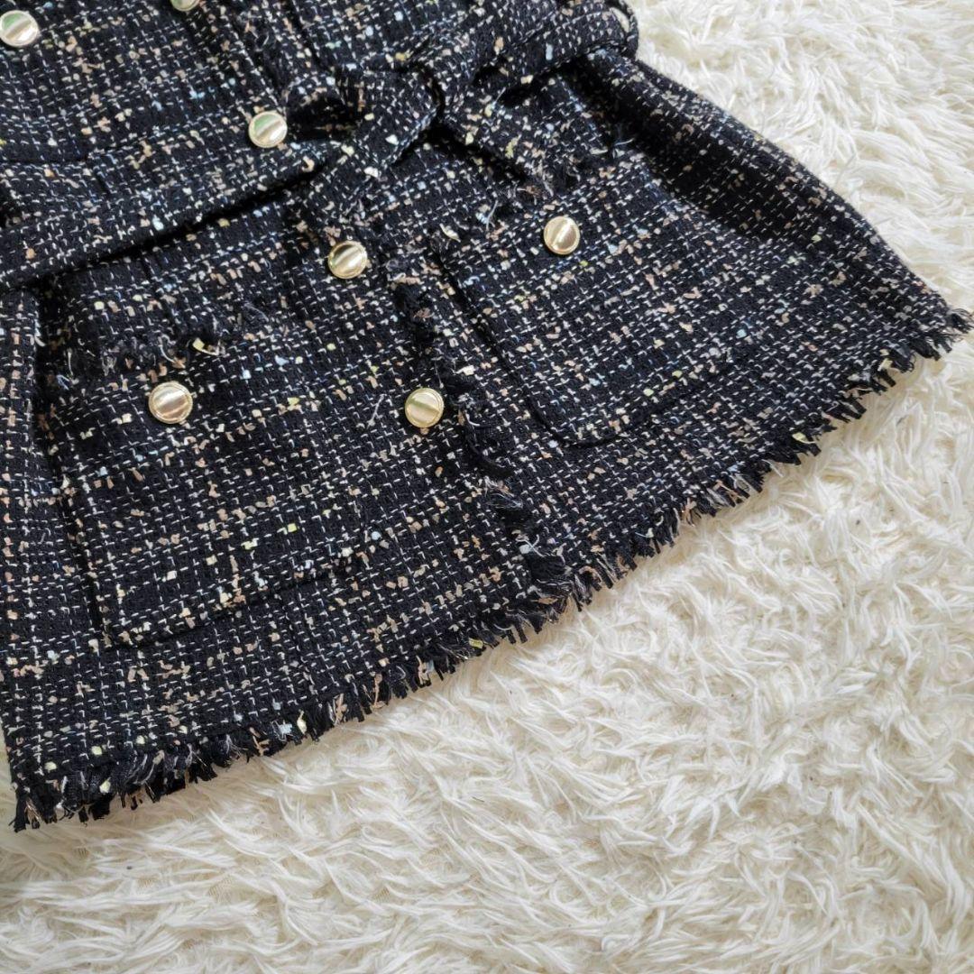 美品★リリーブラウン　バリエーションオーバーサイズジレ　ツイード　ウエストベルト