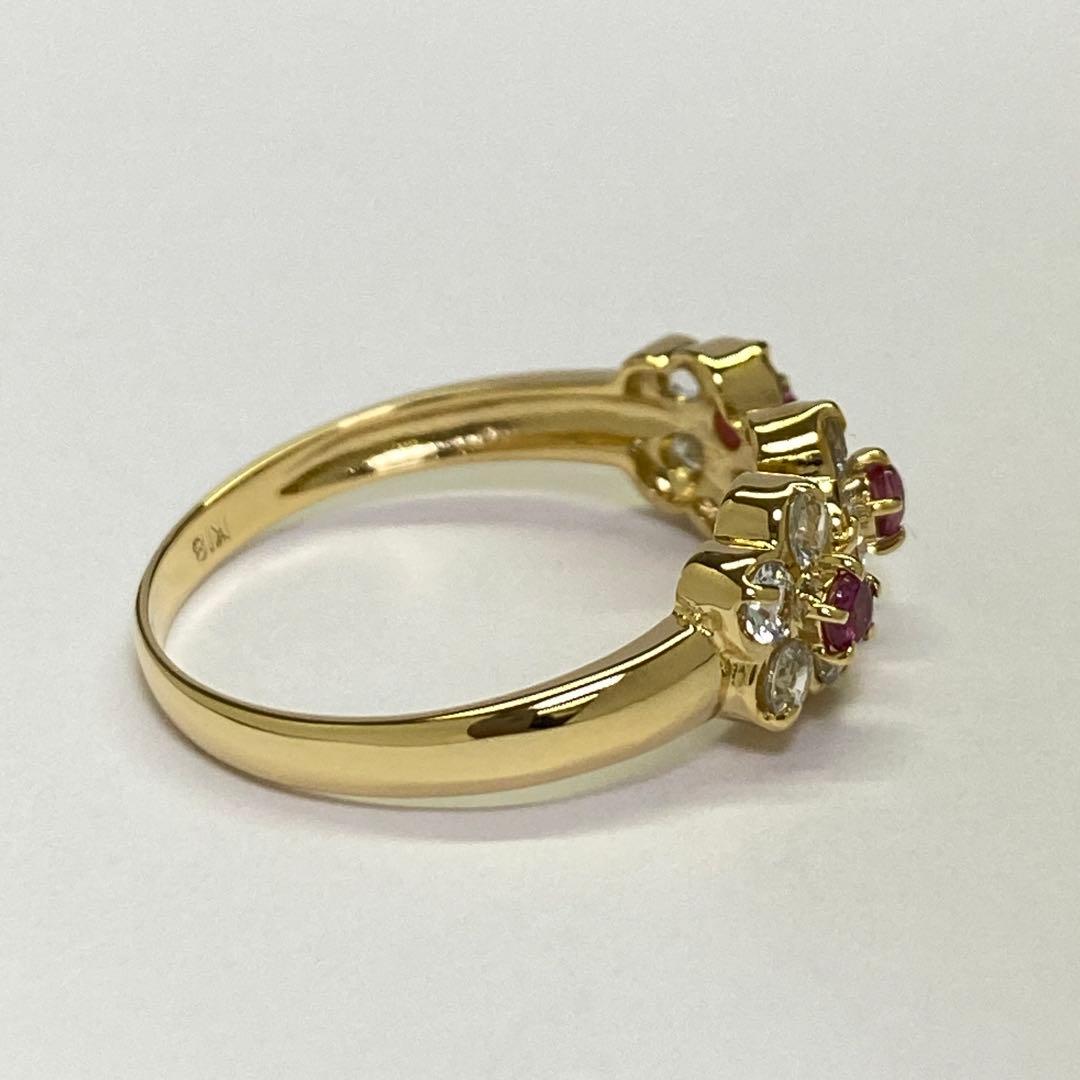 K18　天然ルビーリング　サイズ11号　2.31g　18金　7月誕生石