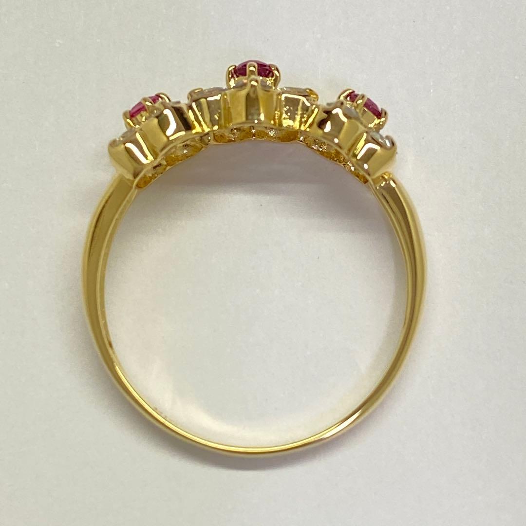 K18　天然ルビーリング　サイズ11号　2.31g　18金　7月誕生石